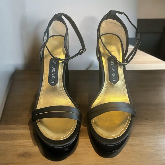 Jessica Rich Strappy Satin Platform Heels Womens Sz 7.5 EUR 38 - Picture 2 of 6